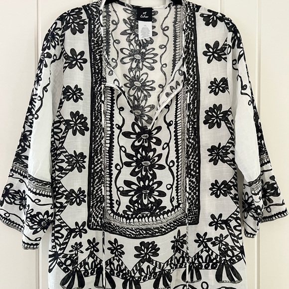 Echo Floral Pattern Swim Cover/Dress, Sz L (P2P 21.5”) - Picture 2 of 6